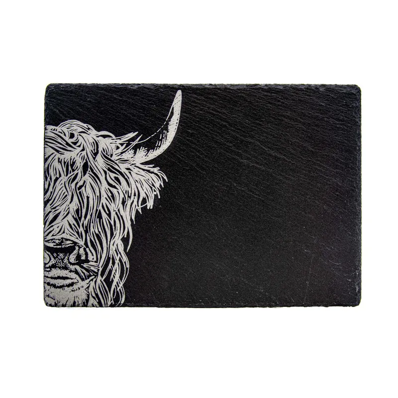 Slate Placemat (set of 2) Highland Cow