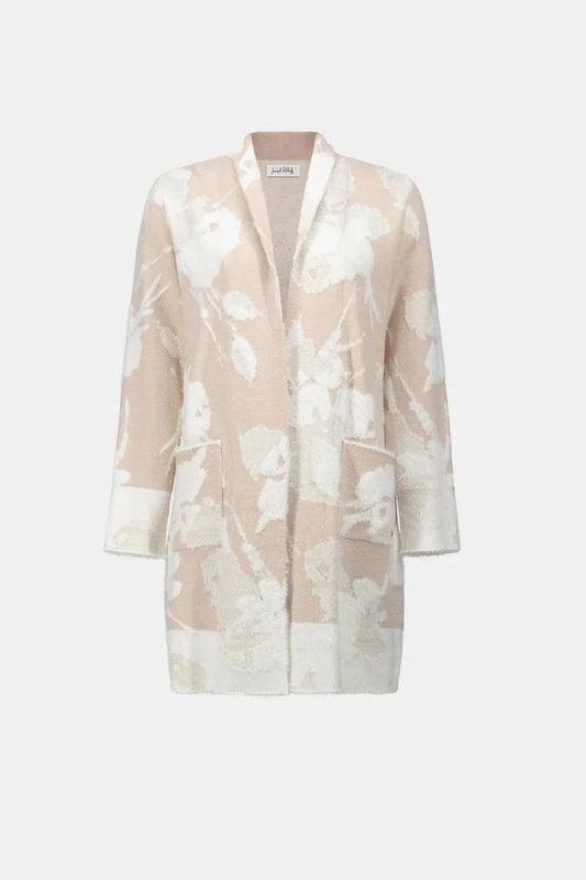 Abstract Long Cardigan Oatmeal 