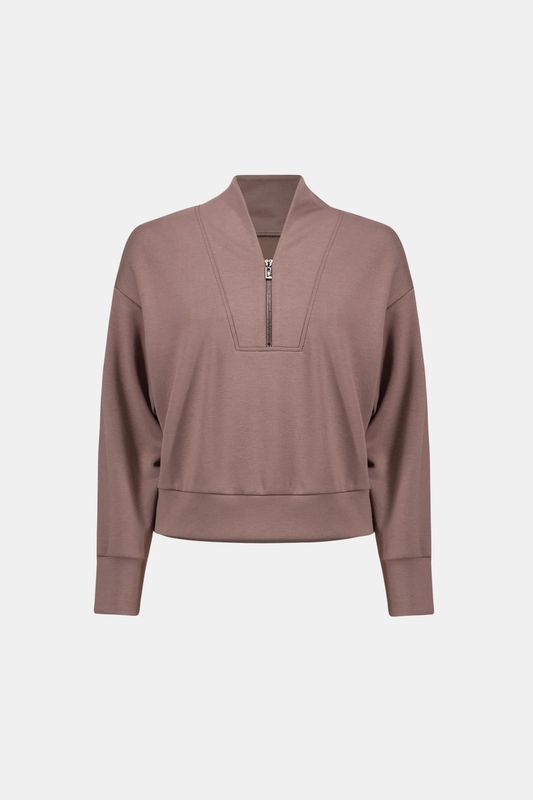 Boxy Top with Collar Mink