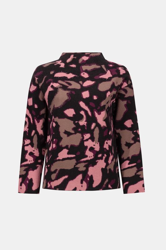 High Neck Abstract Pull Over 
