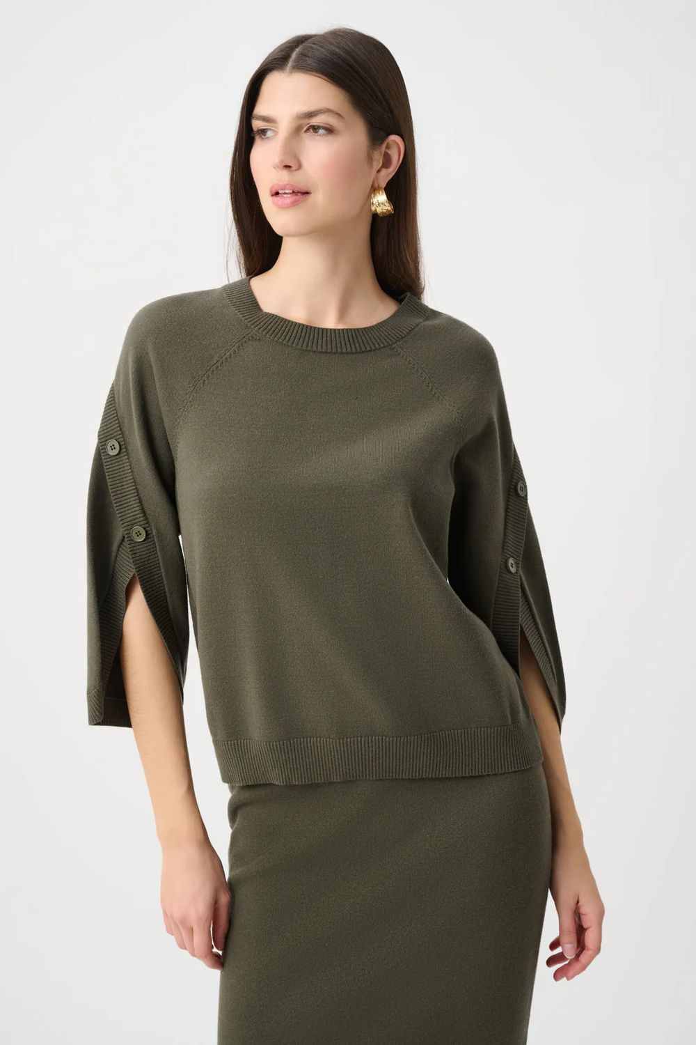 Knit Tulip Sleeve Sweater Avocado