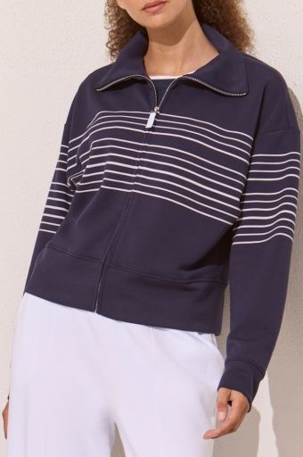 Zipper Cardigan Jet Blue, Size: S
