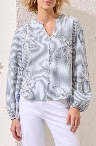 Ruffle Collar Blouse Coast blue, Size: S