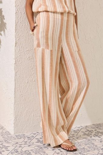 Flat Front Pants Chai Latte, Size: S