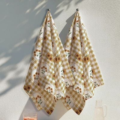 Sunflower Gingham Kitchen Towel