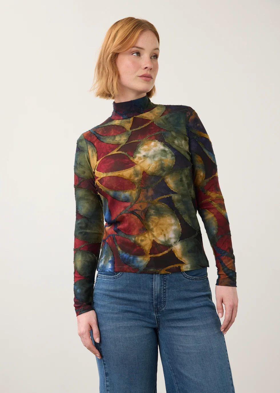 Long Sleeve Mock Neck Top Autumal