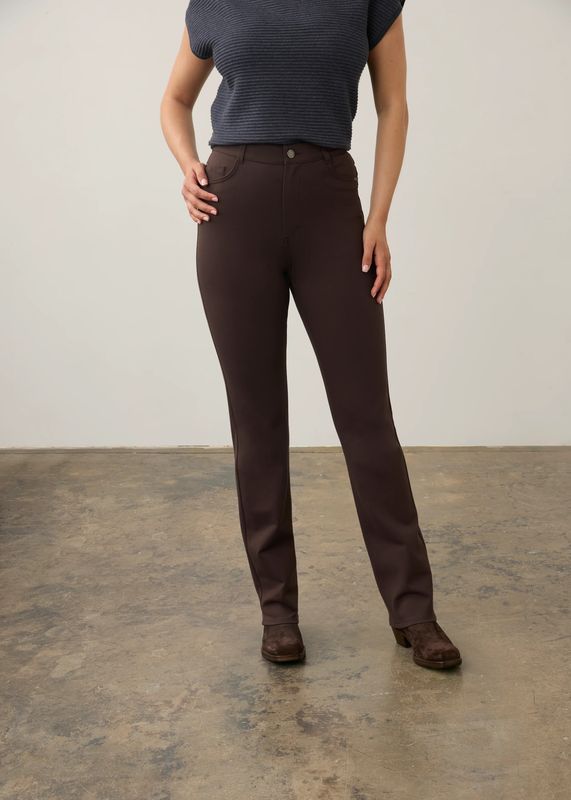 Suzanne Straight Leg Pant Petite Brown 