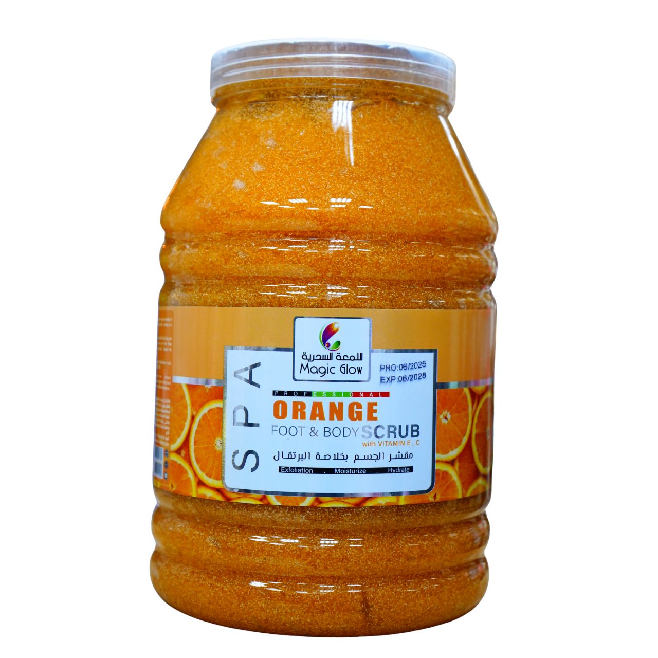 Magic Glow Orange Foot & Body Scrub with Vitamins E & C, Exfoliating Moisturizer