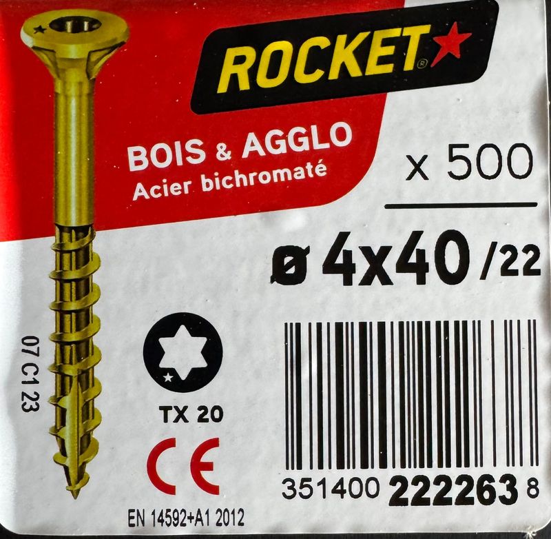 ROCKET - VBA TF - BIC - FP - 4X40/22 - Tx20 - BOITE DE 500