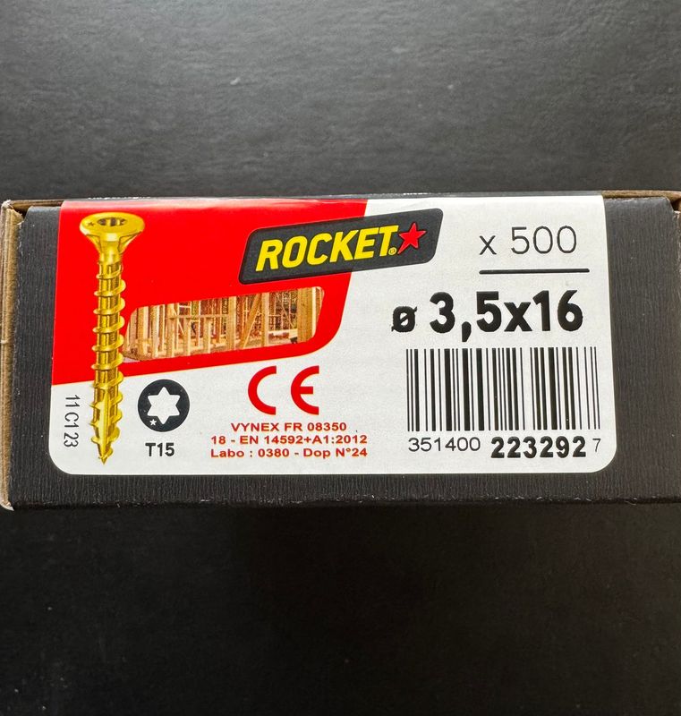 ROCKET - VBA TF -  BIC - FT - 3.5X16 - Tx15 - BOITE DE 500