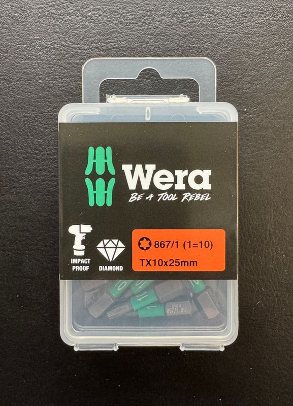 WERA - JEU D'EMBOUTS 10x TX 10x25 mm