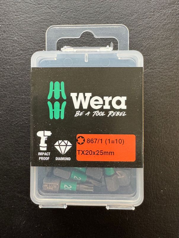 WERA - JEU D'EMBOUTS 10x TX 20x25 mm