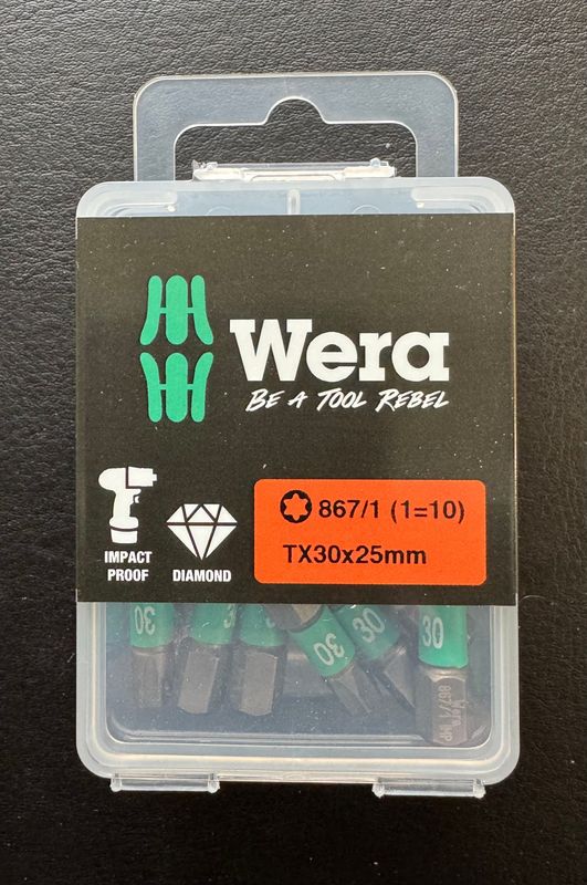 WERA - JEU D'EMBOUTS 10x TX 30x25 mm