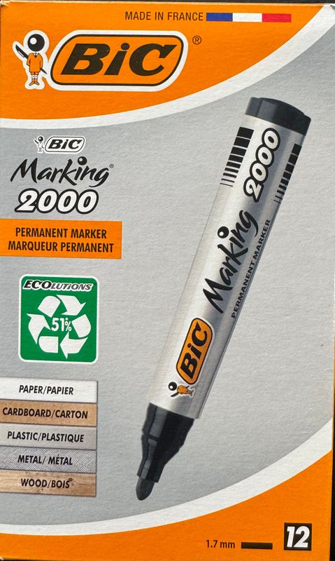 BIC-MARQUEUR PERMANENT NOIR - POINTE OGIVE 1.7MM