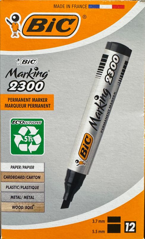 BIC - MARQUEUR PERMANENT - POINTE BISEAUTEE 3.7/5.5MM