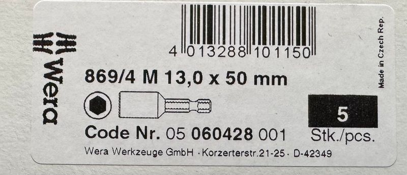 WERA - DOUILLE MAGNETIQUE FEMELLE TH 13