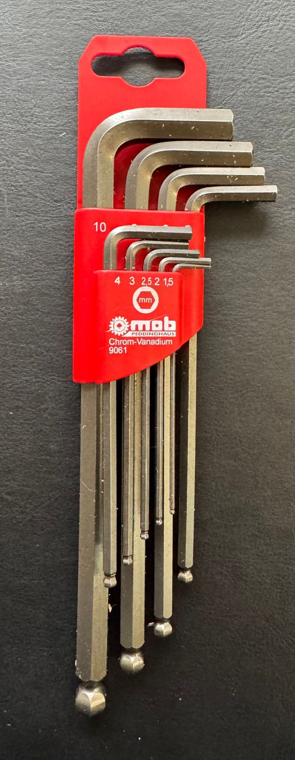 MOB - ETUI DE 9 CLES MALE TH LONGUES -  1.5, 2, 2.5, 3, 4, 5, 6, 8 et 10