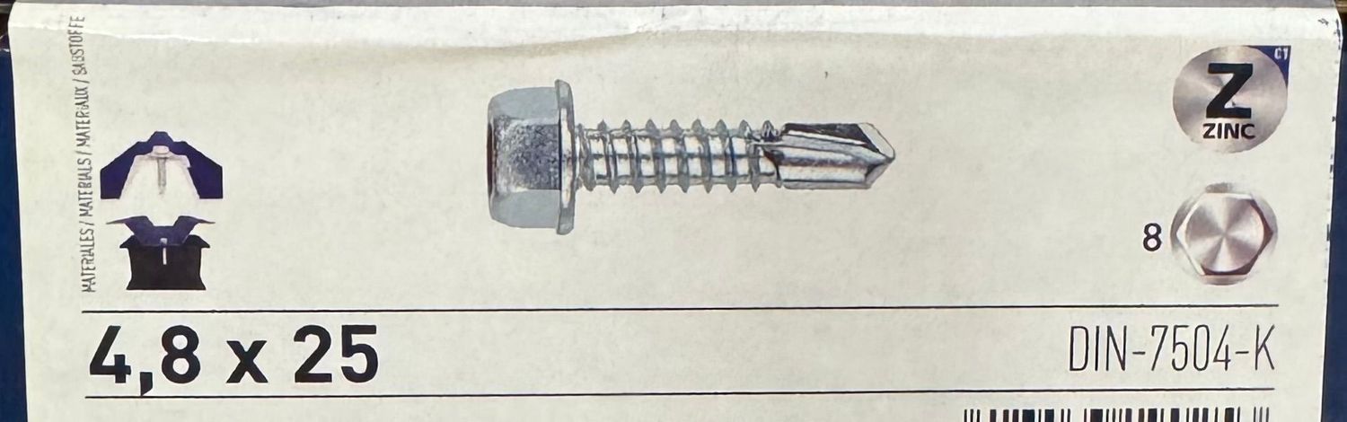 VIS AP TH ZINGUE 4.8X25 - BOITE DE 500