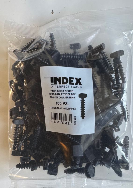 EMBASES PLASTIQUE NOIR POUR COLLIER DE SERRAGE - SACHET DE 100