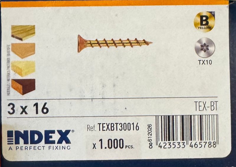VIS A BOIS TETE FRAISEE 3X16 - BICHROMATEE - Tx10 - BOITE DE 1000