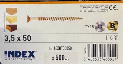 VIS A BOIS TETE FRAISEE 3,5X50 - BICHROMATEE - Tx15 - BOITE DE 500 VIS A BOIS TETE FRAISEE 3,5X50 - BICHROMATEE - Tx15 - BOITE DE 500
