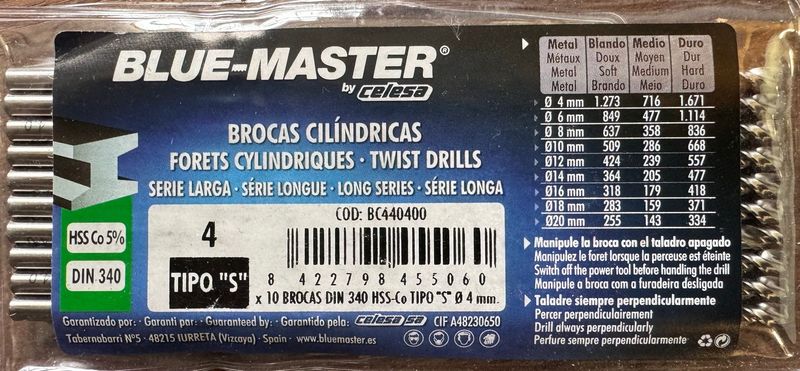 BLUE-MASTER - FORET LONG CO5% - DIAM4X119X78 - SACHET DE 10