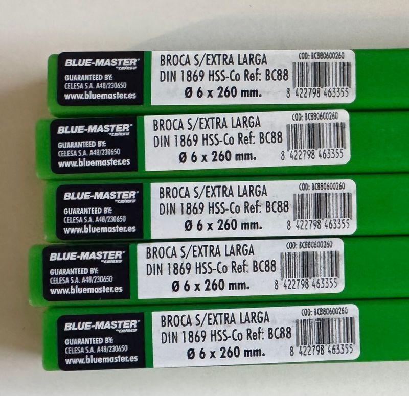FORET METAL EXTRA LONG COBALT 5% - 6X260