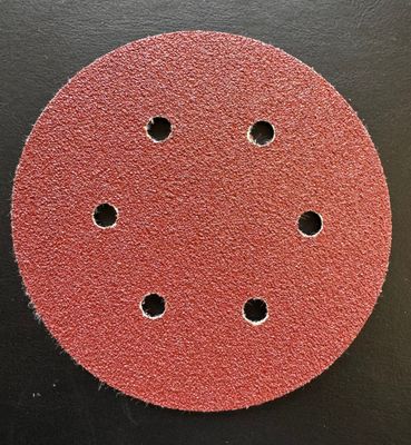 DISQUE PAPIER EPAIS VELCRO - SIX TROUS -CORINDON-DIAM.150-GRAIN 80-BOITE DE 50