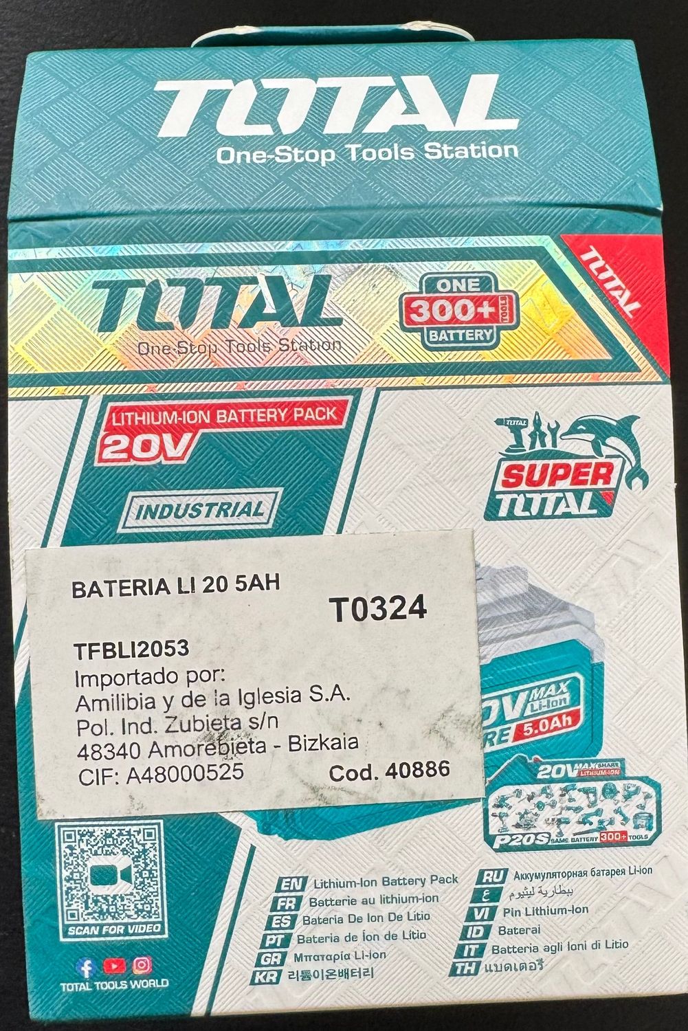 BATTERIE LITHIUM 20V-5AH - POUR MACHINE TOTAL