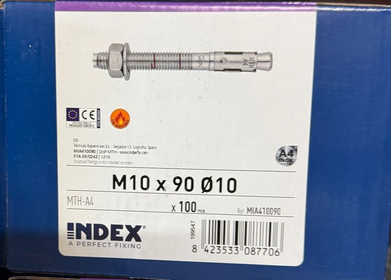 GOUJON D'ANCRAGE - INOX A4 - 10X90 - BOITE DE 100