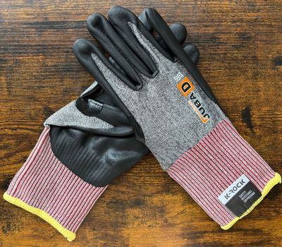 Gants fibre K-ROCK - nitrile + renfort pouce - noir et rouge - T9 - sachet de 12 paires Gants fibre K-ROCK - nitrile + renfort pouce - noir et rouge - T9 - sachet de 12 paires