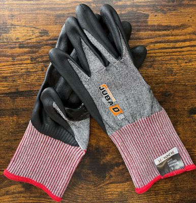 Gants fibre K-ROCK - nitrile + renfort pouce - noir et rouge - T10 - sachet de 12 paires Gants fibre K-ROCK - nitrile + renfort pouce - noir et rouge - T10 - sachet de 12 paires