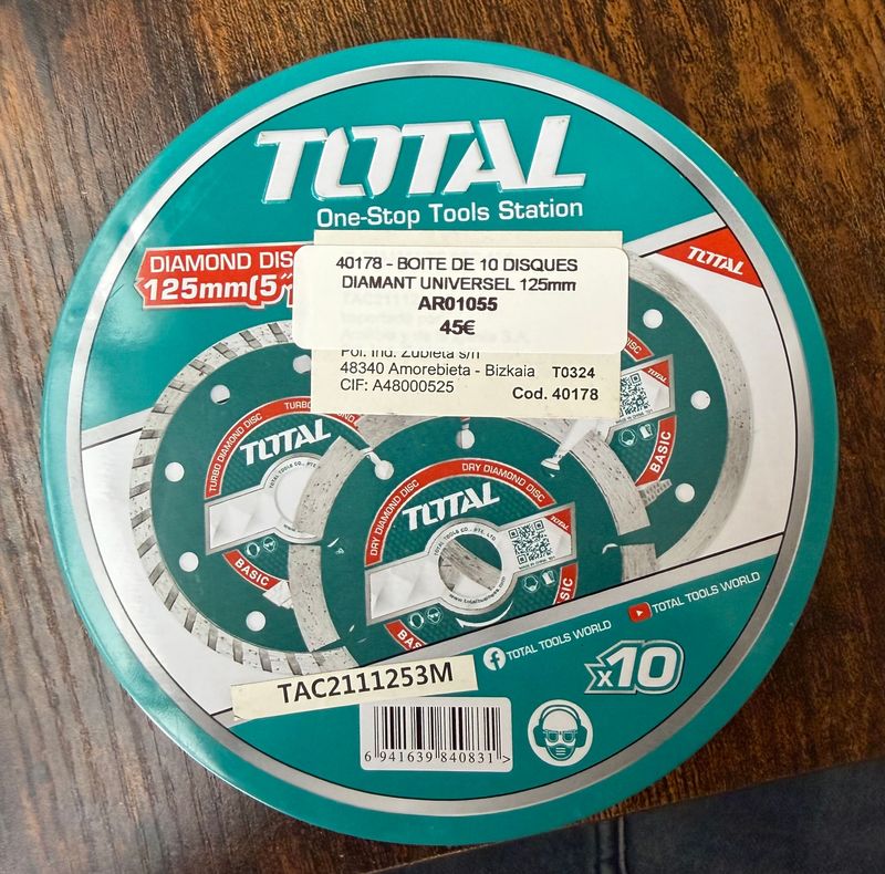 TOTAL - BOITE DE 10 DISQUES DIAMANT UNIVERSEL 125mm