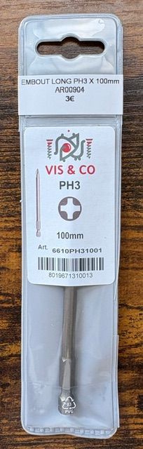 EMBOUT LONG PH3 - 100MM