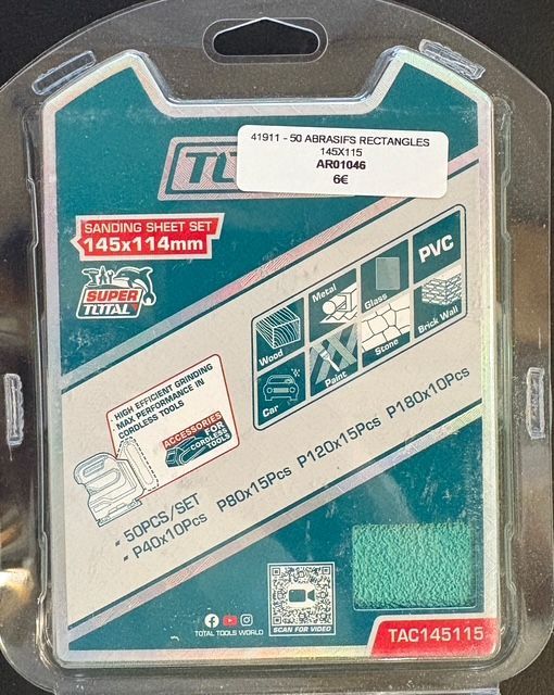 JEU DE 50 FEUILLES ABRASIVES 145x115 JEU DE 50 FEUILLES ABRASIVES 145x115