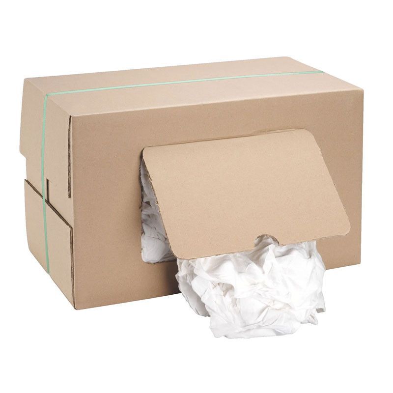 CARTON DE CHIFFONS BLANCS 100% COTON - 10 KGS