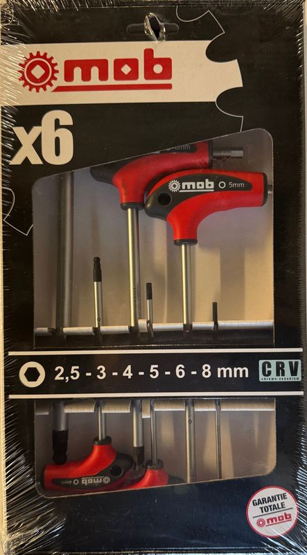 MOB - BOITE DE 6 CLES H, MALES, A BOULE, EN T -2.5, 3, 4,5, 6 ET 8 MOB - BOITE DE 6 CLES H, MALES, A BOULE, EN T -2.5, 3, 4,5, 6 ET 8