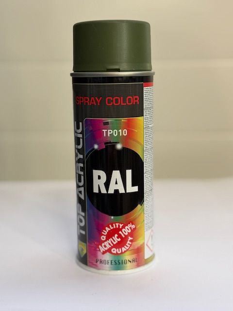 Spray peinture 100% acrylique 400ml - RAL6003 - Vert militaire mat Spray peinture 100% acrylique 400ml - RAL6003 - Vert militaire mat