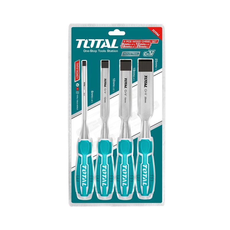 TOTAL - JEU DE 4 CISEAUX A BOIS