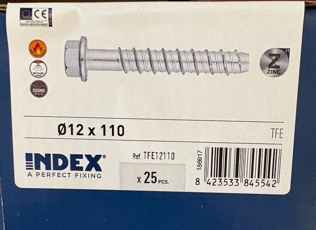 VIS BÉTON - 12X110 - TÊTE HEXAGONALE - ZINGUÉ HOMOLOGUÉ - BOITE DE 25