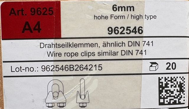 SERRE-CÂBLE 6mm - INOX A4 - à l'unité SERRE-CÂBLE 6mm - INOX A4 - à l'unité