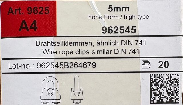SERRE-CÂBLE 5mm - INOX A4 - à l'unité