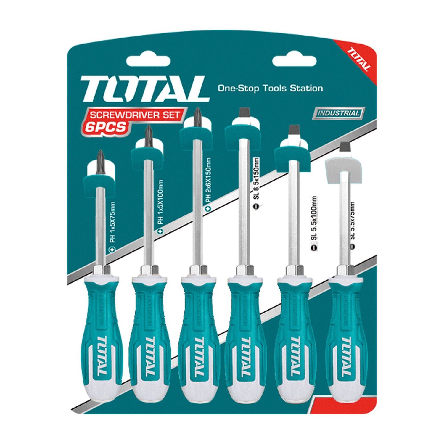 TOTAL - JEU DE 6 TOURNEVIS INDUSTRIELS À FRAPPER TOTAL - JEU DE 6 TOURNEVIS INDUSTRIELS À FRAPPER