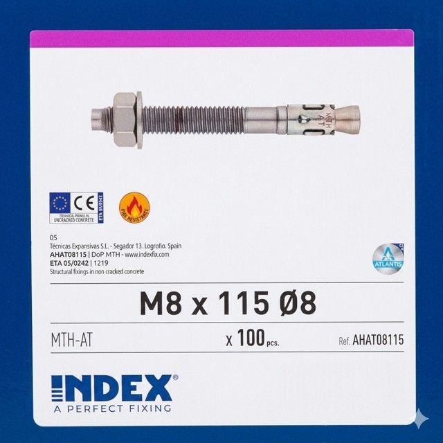 GOUJONS D'ANCRAGE ATLANTIS C4 8x115 - BOITE DE 100