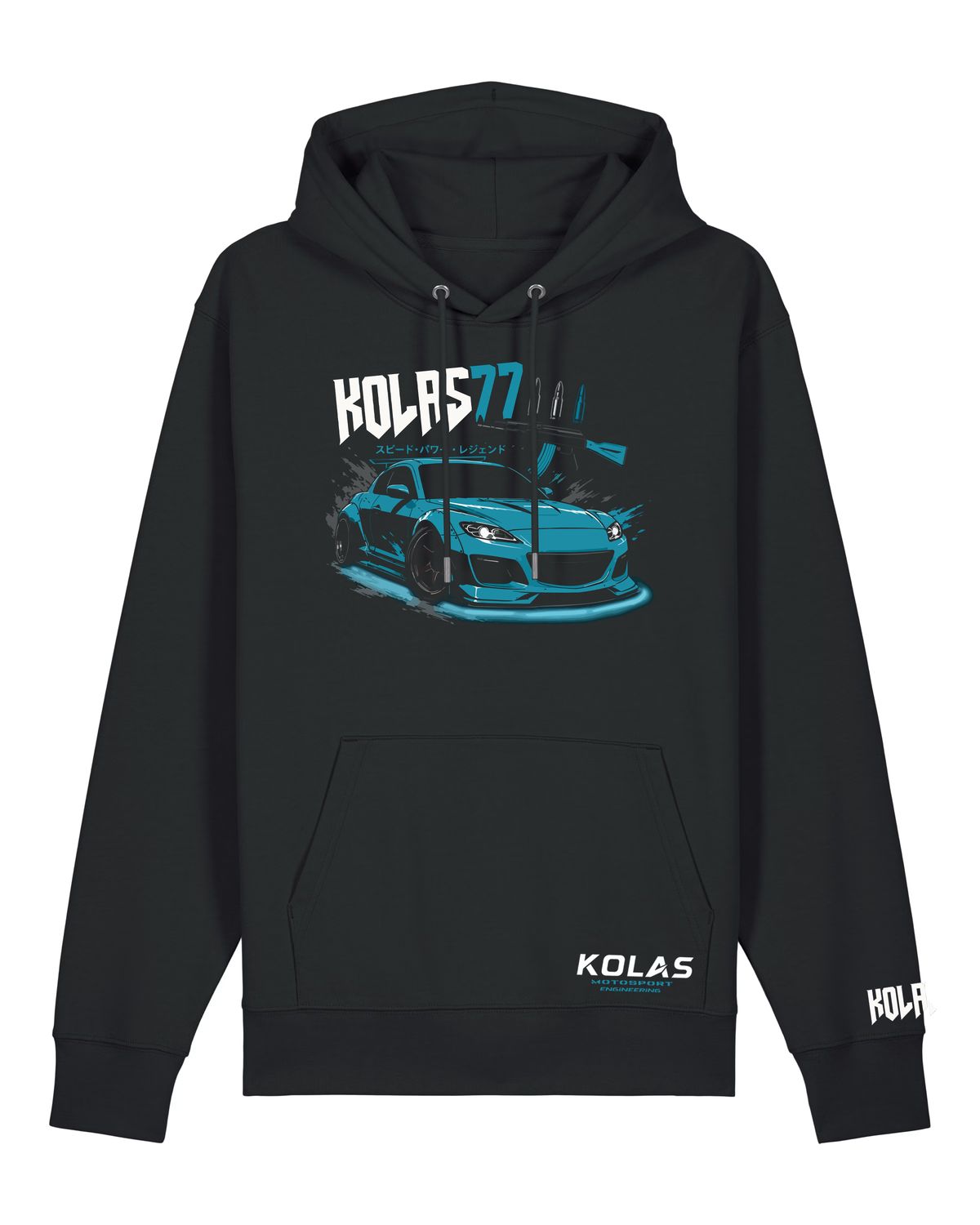 BLUZA Z KAPTUREM "MAZDA NIEBIESKA"