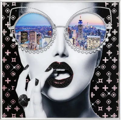 GERAHMTES BILD NY VIEW 80X80CM