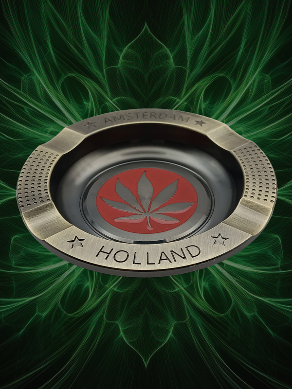 Metall Aschenbecher "Leaf Amsterdam Holland"