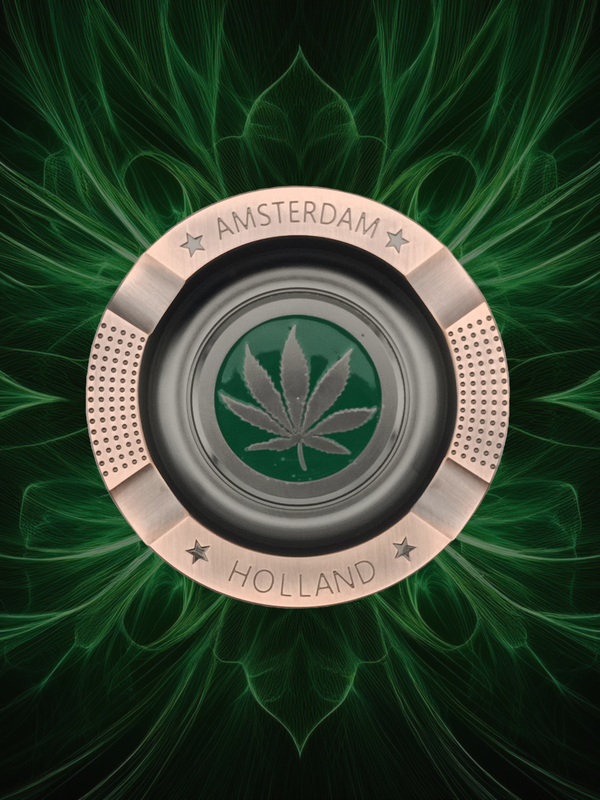 Metall Aschenbecher "Leaf Amsterdam Holland"