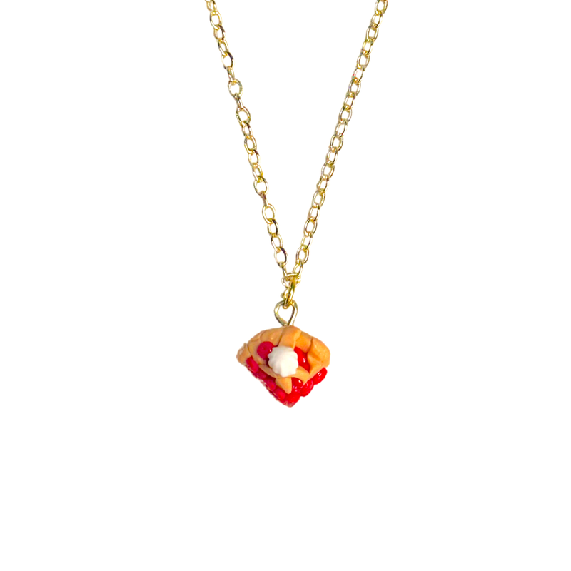 Mini Cherry Pie Necklace with 18K Gold-Plated Chain & Extender – St. Clair Charm Co.