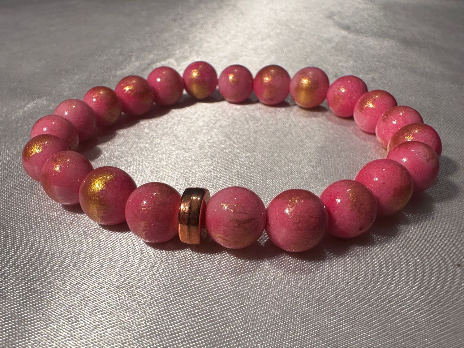 Pink Golden Jade Bracelet